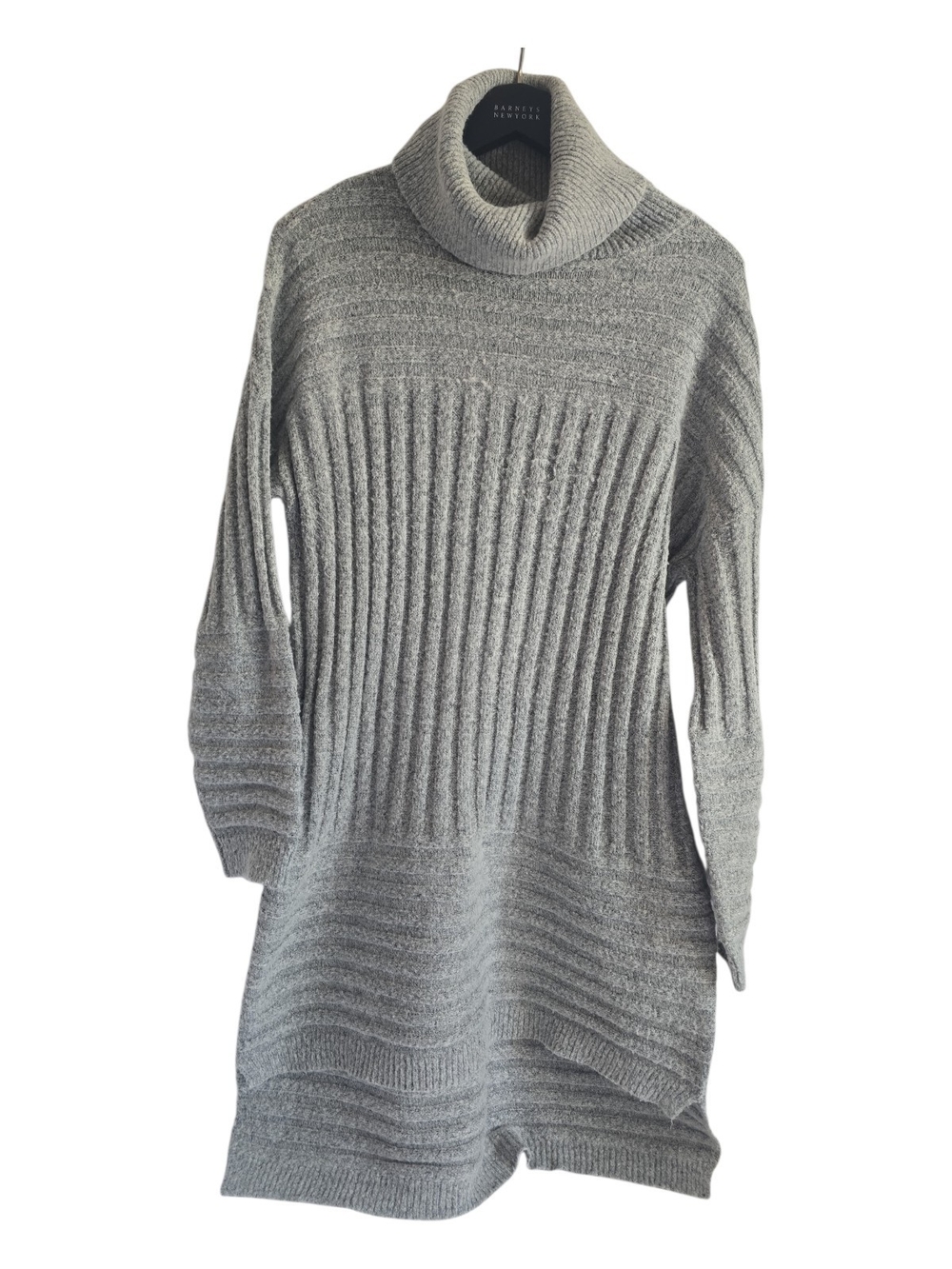 Vero Moda Gray Ribbed Cowl Neck Sweater Dress
